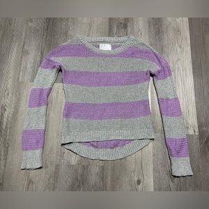 Justice Purple & Grey Knit Metallic Sweater - Size 10 Girls